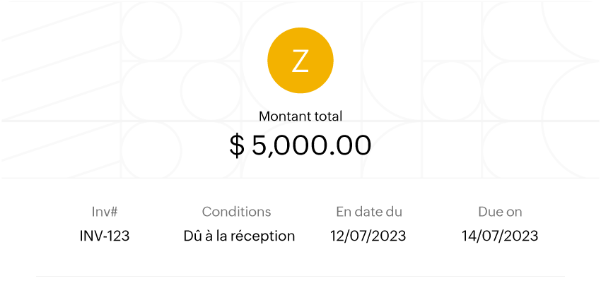 Facture professionnelle sur Zoho Books